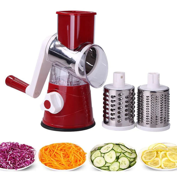 Multifunctional 3 in 1 Tabletop Vegetable Drum Cutter Grater