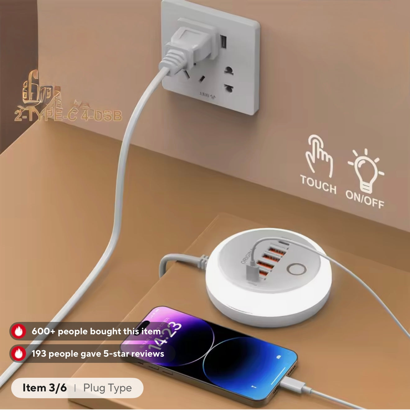 50W Power Strip Multi Port USB C Socket Type C Fast Charging Wall Charger USB Adapter For iPhone12 13 Quick Mobile Phone Charger