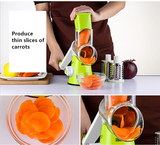 Multifunctional 3 in 1 Tabletop Vegetable Drum Cutter Grater