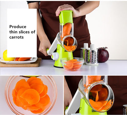 Multifunctional 3 in 1 Tabletop Vegetable Drum Cutter Grater